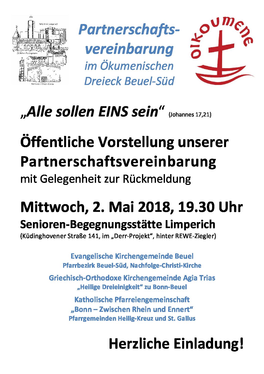 Ökumenische Partnerschaftsvereinbarung wird vorgestellt Ökumenische Partnerschaftsvereinbarung wird vorgestellt
